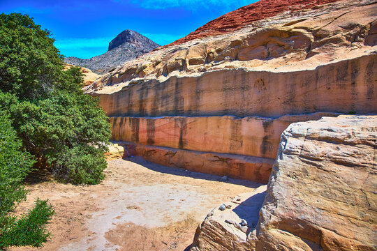 Colorful Quarry Wall and Turtlehead Peak in Red Rock Calico Tanks Nevada