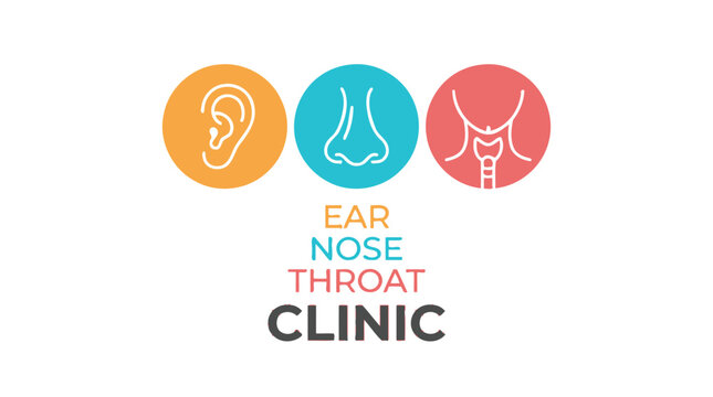 Ear nose and throat clinic logo. Medical ENT specialist center icon and healthcare symbol.
