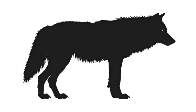 Rough textured wolf silhouette with shaggy fur details.