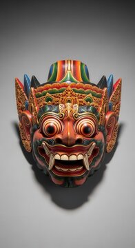 Balinese traditional mask, colorful decorative sculpture
