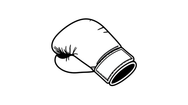 Black and white sketch of a boxing glove.