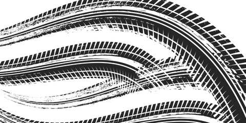 Tire tread marks, wheel textures, tire marks - car racing, motocross, drift, rally, off-road and others. © fathor