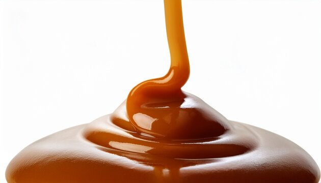 dripping caramel sauce close up