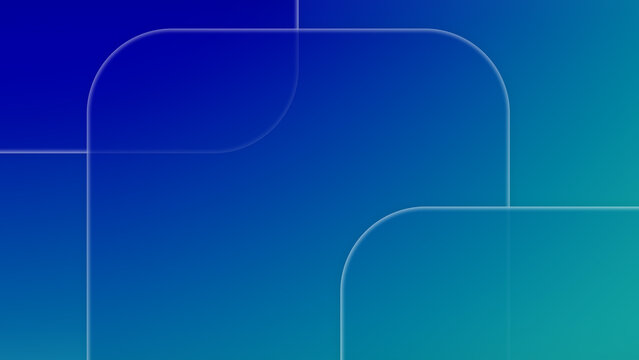 Abstract Blue Glassmorphism Gradient Background with Rounded Transparent Shapes, Modern Technology Wallpaper