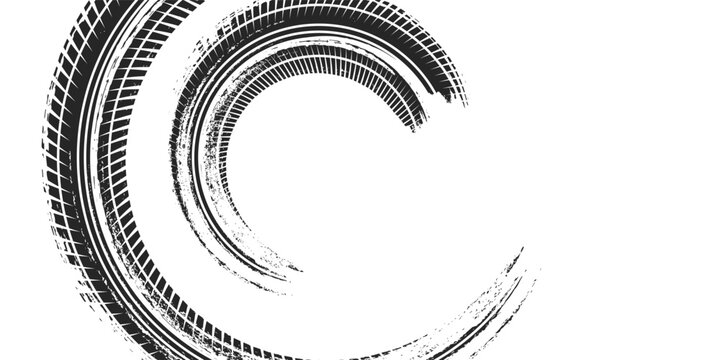 Tire tread marks, wheel textures, tire marks - car racing, motocross, drift, rally, off-road and others. modern