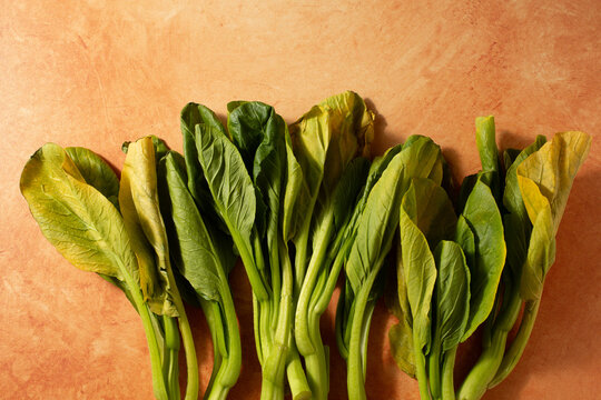 A top down view of a pile of yu choi.