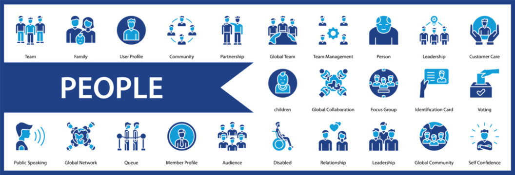 People web icon set and collection