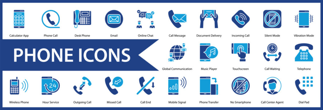 Phone Icons web icon set and collection
