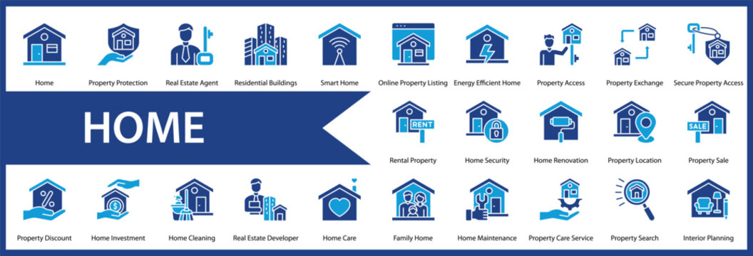 Home web icon set and collection