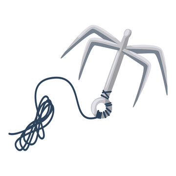 Metal Grappling Hook with Rope for Climbing and Adventure Activities