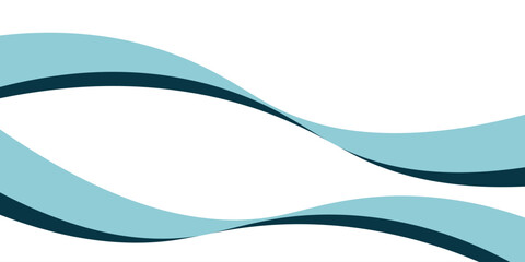 Fototapeta premium Abstract turquoise and dark blue wave background banner design.