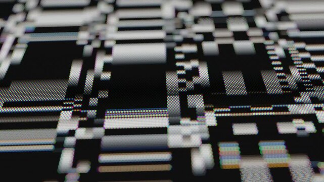 黒白の抽象的な3Dブロックパターン