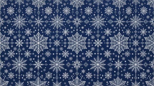 Finland pattern blue white snowflake winter textile design with snowflake scandinavian geometric seamless christmas