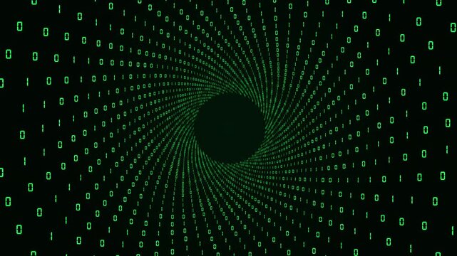 Futuristic Blue Binary Code Data Tunnel Video Animated Background