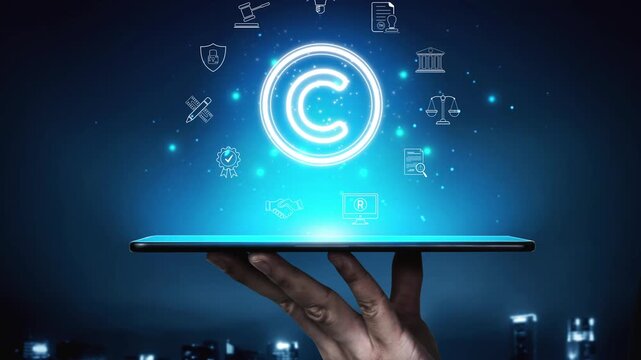 Copyright protection highlights copyright, intellectual property, and legal ownership through law, verification, and secure digital rights Marrow