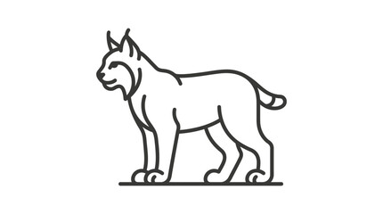Minimal Lynx Outline Vector Icon © Dhiyak