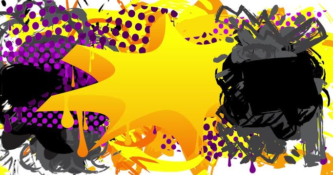 Graffiti speech bubble animation. Abstract modern Messaging sign street art decoration video, Discussion icon performed in urban painting style.