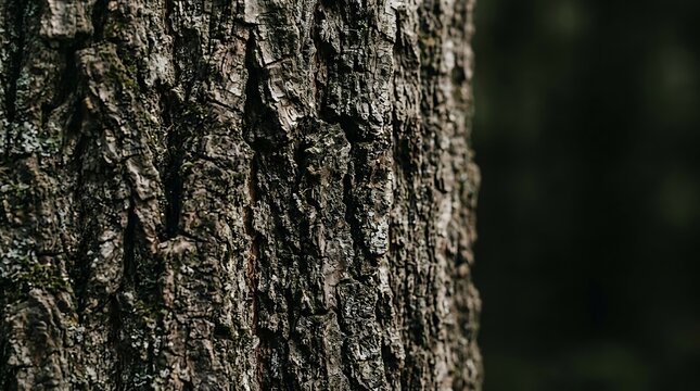 Close up of rough brown tree bark texture in a forest