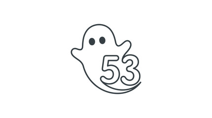 Naklejka premium Ghost with number 53 icon