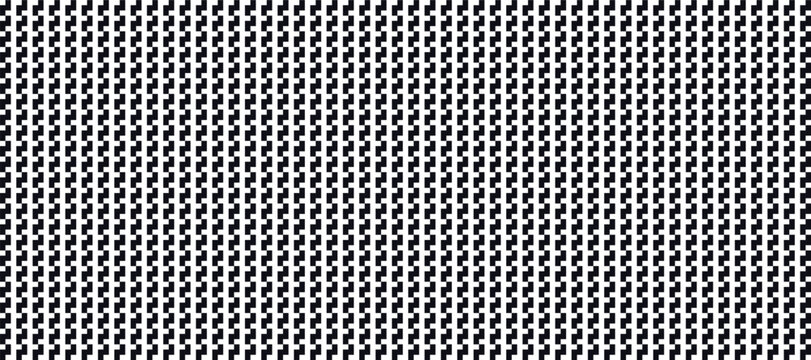 Geometric seamless pixel pattern, black white abstract steps