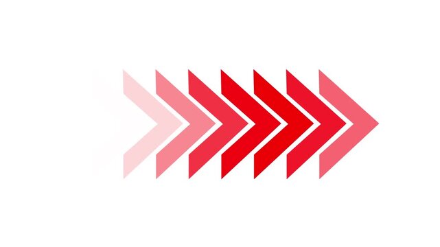 Right directional arrow loop, animated arrow moving on black background, video overlay animation ,with Arrow Glow Animation alpha channel.