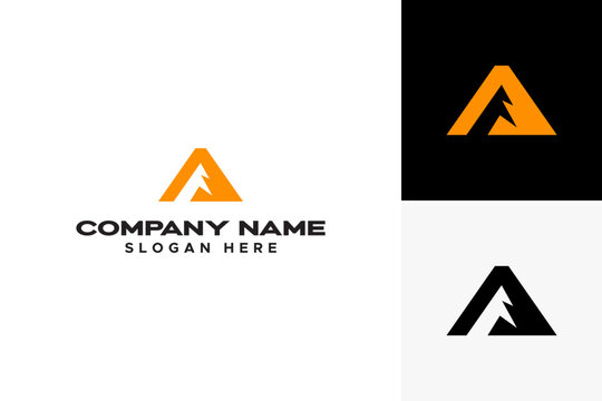 Modern Letter A mountain Logo Vector Design &ndash; Abstract Geometric Initial A Monogram with mount or peak for Technology, Startup, Corporate, Construction and Business Brand Identity