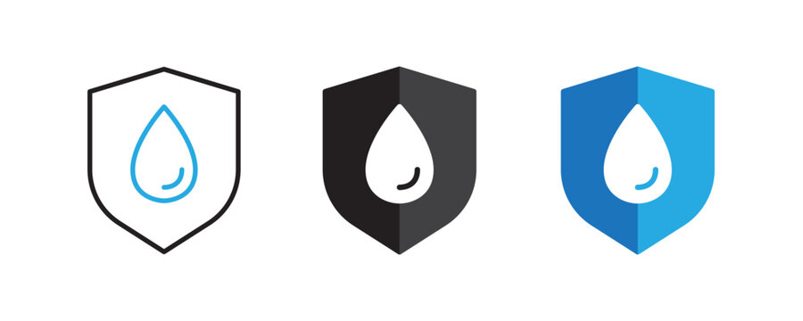 Water protection shield icon