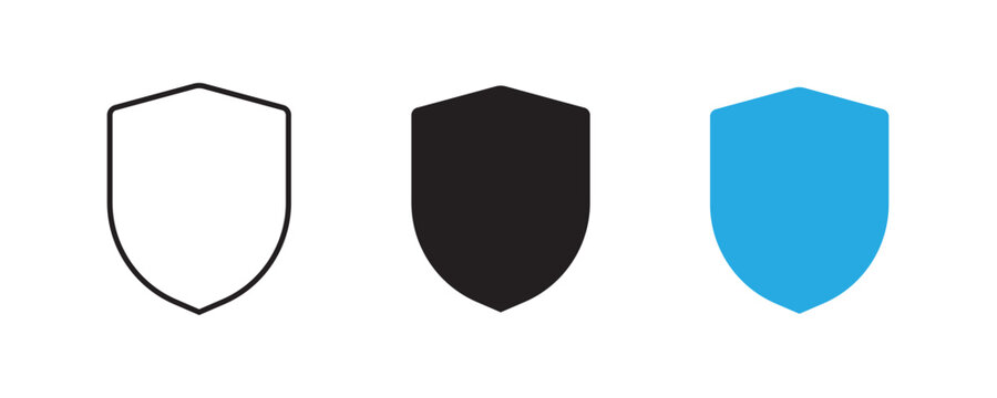 Shield icon set represents security and protection symbolizing privacy and safety for digital use