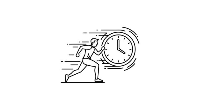 Efficient man running against time for deadline management