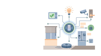 Fototapeta premium Smart home automation hub controlling connected household devices