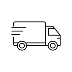 Fototapeta premium Delivery truck icon. Fast shipping vehicle symbol for logistics and transport UI design.