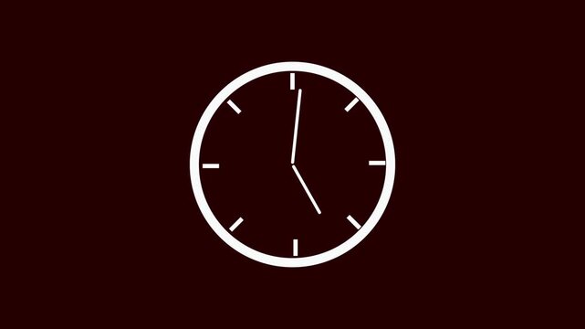 Circle clock isolated animation, Analog counting down clock isolated. Simple count down clock isolated without rim