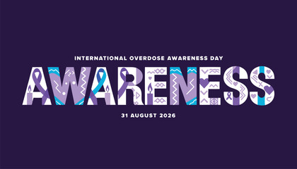 International overdose awareness day typography design © Vectyx