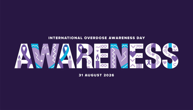 International overdose awareness day typography design