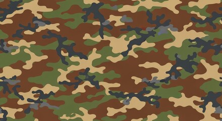 Fototapeta premium High-resolution seamless digital camouflage texture featuring organic shapes in earthy tones for tactical and military-inspired designs, backdrop, organic, forest