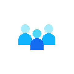 Fototapeta premium User Group blue flat icon in dual tone style symbol for multiple users