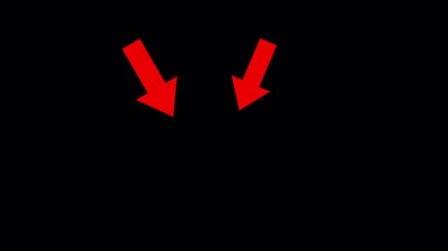 Animated Red Dashed Direction Arrows and Pointer Overlays on Transparent Background for Attention, Warning, Error, Navigation, Important Notification, UI Highlight, Motion Graphics, Alpha Channel, 4K