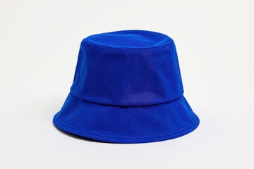 Fototapeta premium Bright blue bucket hat isolated on white background