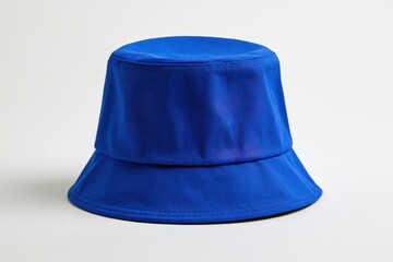 Fototapeta premium Blue bucket hat isolated on white background