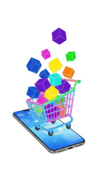 Shopping cart on a smartphone screen.