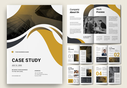 Business Case Study Template with Yellow Accents