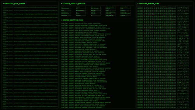 Encrypted Data Stream Cluster Traffic Monitor System Execution Animation.