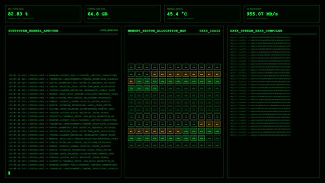 Kernel Auditor Memory Sector Allocation Hash Compiler System Animation.