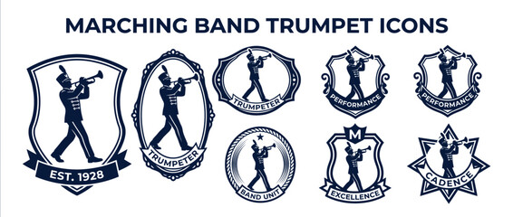 Marching Band Musician Icons with Trumpets © Wagi
