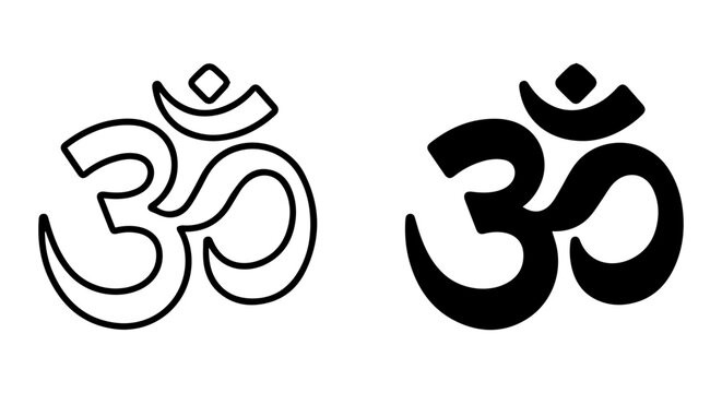 Om Symbol Vector Art, Sacred Aum Icon, Hinduism Spirituality, Meditation Graphic, Yoga Symbol