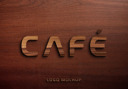 Wood Inlay Logo Mockup