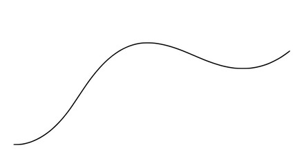 Fototapeta premium Abstract flowing curve line on white background, simple design, elegant motion