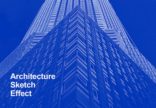 Architecture Blueprint Sketch Photo Effect