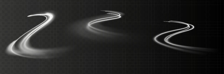 City road car light trails motion background. Illustration of light ray, stripe line with white white light, speed motion background © luda