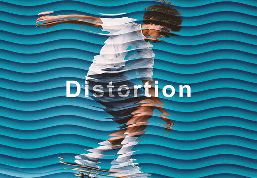 Wave Distortion Glitch Photo Effect